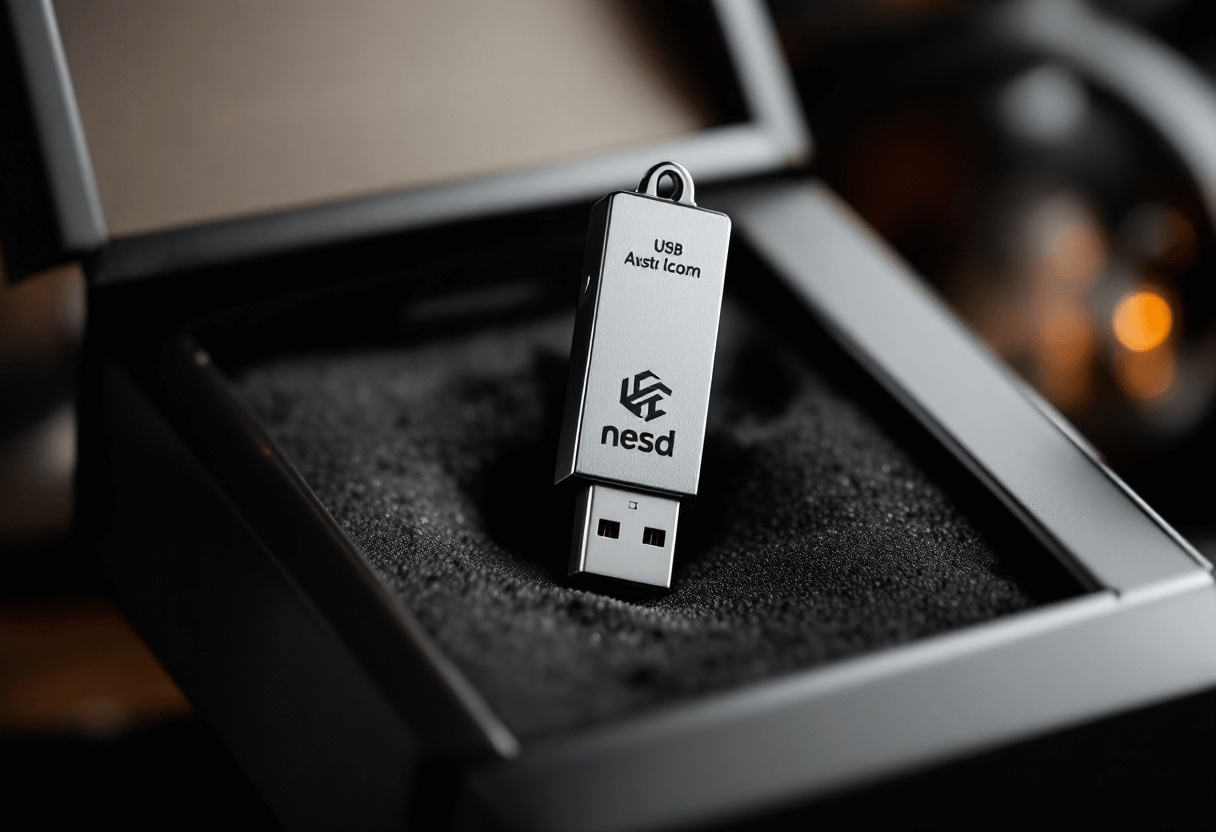 Clé USB publicitaire premium avec logo gravé